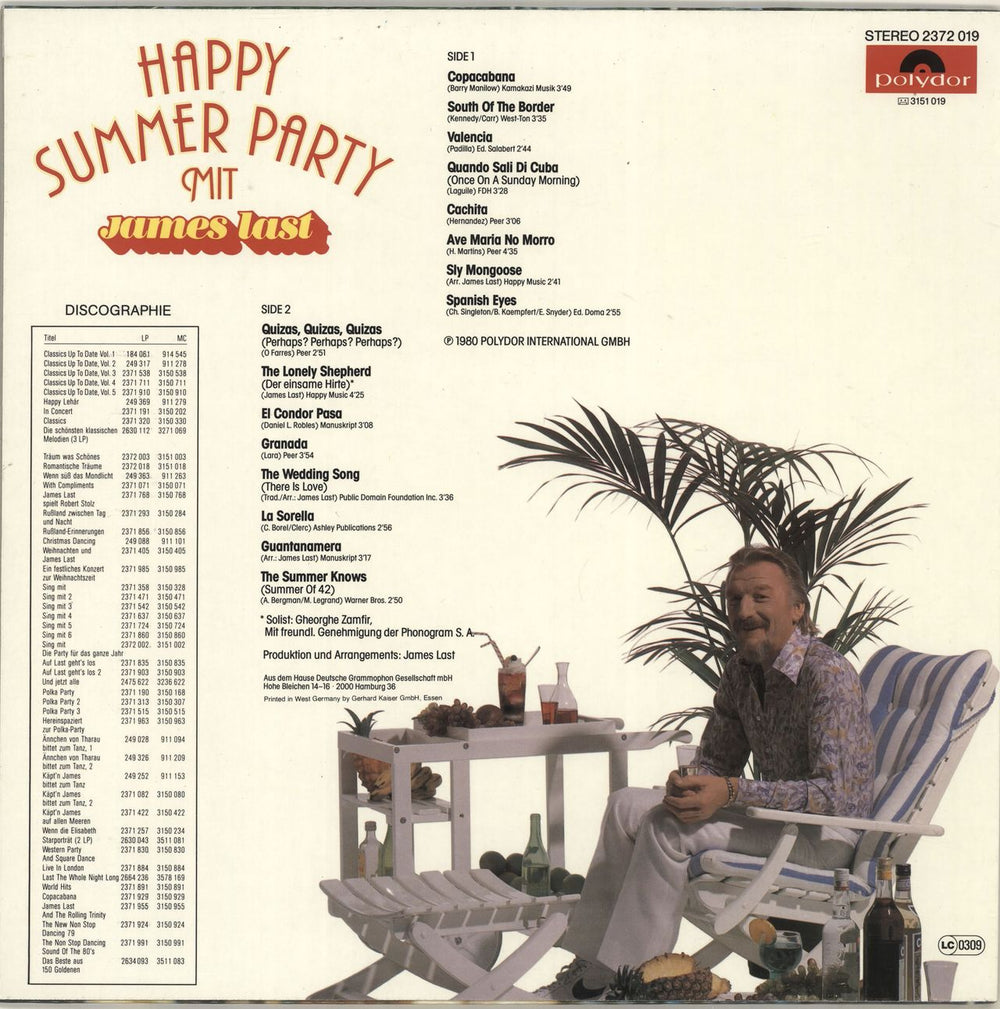 James Last Happy Summer Party German vinyl LP album (LP record)