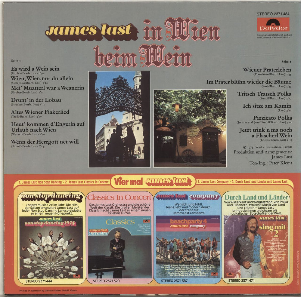 James Last In Wien Beim Wein - EX German vinyl LP album (LP record)