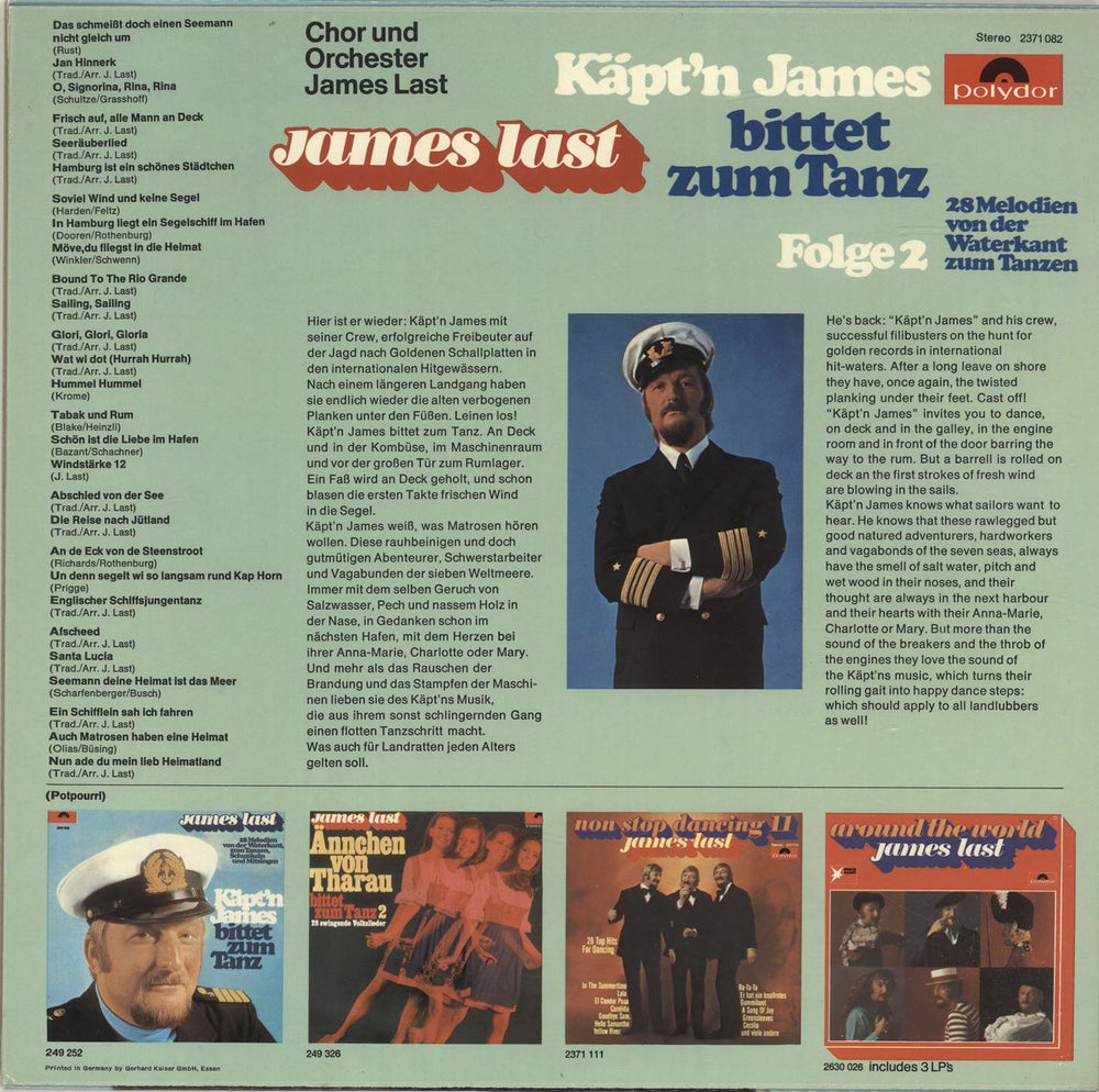 James Last Käpt'n James Bittet Zum Tanz Folge 2 (28 Melodien Von Der Waterkant Zum Tanzen) German vinyl LP album (LP record)