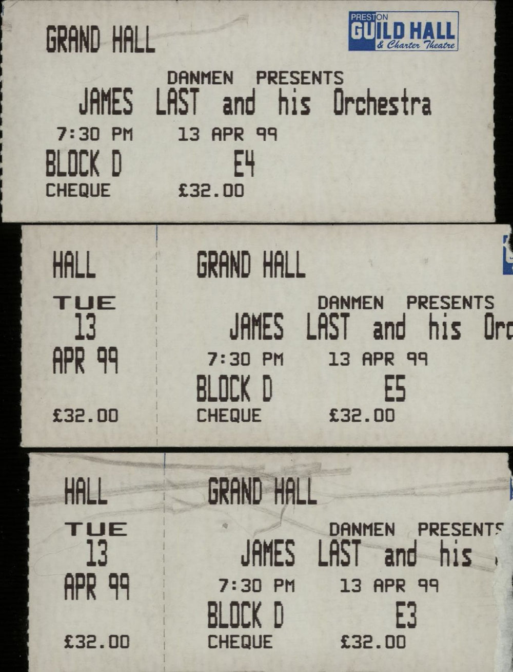 James Last Live On Tour '99 + Ticket Stubs UK tour programme JLSTRLI647326