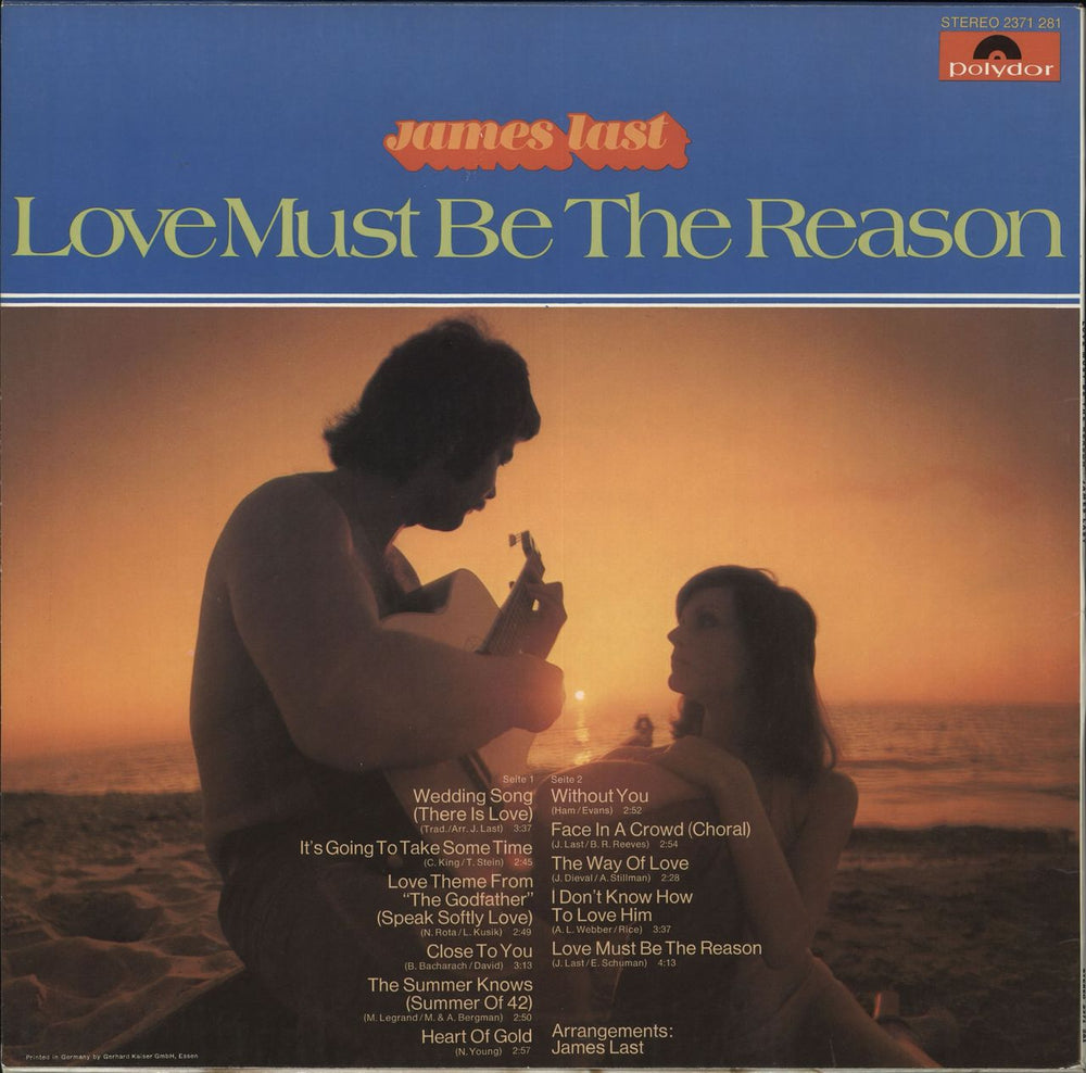 James Last Love Must Be The Reason UK vinyl LP album (LP record)