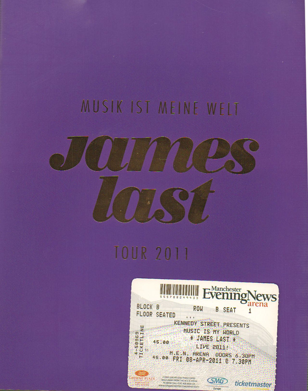 James Last Musik Ist Meine Welt - Tour 2011 + Ticket Stub UK tour programme TOUR PROGRAMME