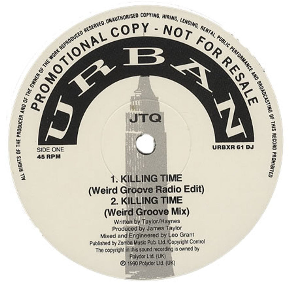 James Taylor Quartet Killing Time UK Promo 12" vinyl single (12 inch record / Maxi-single) URBXR61DJ