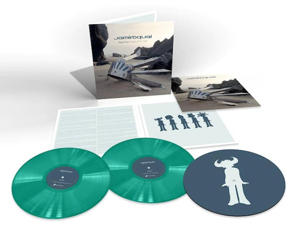 Jamiroquai High Times: The Singles 1992-2006 - Green Vinyl - Signed & Numbered - Sealed UK 2-LP vinyl record set (Double LP Album) 19658740201