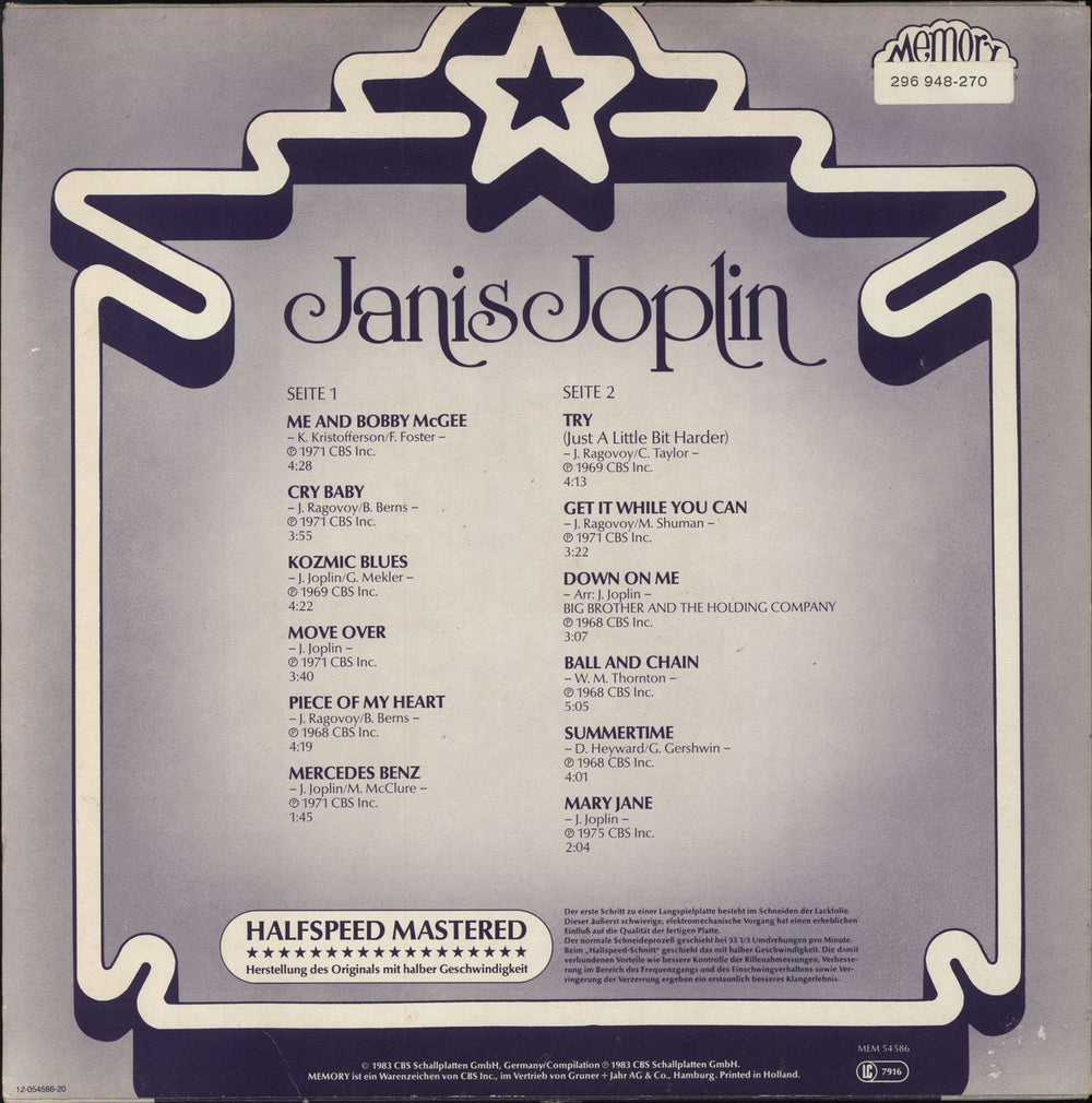 Janis Joplin Starsound Collection Dutch vinyl LP album (LP record)