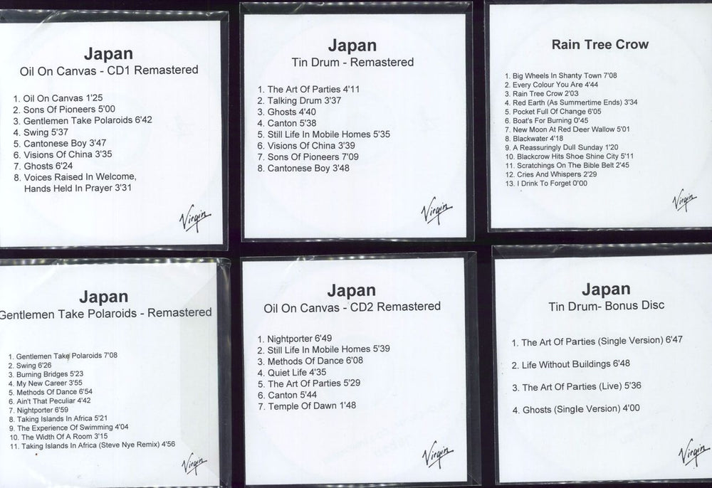 Japan Remastered Series - 6 x CD-R's UK Promo CD-R acetate CD-R SET