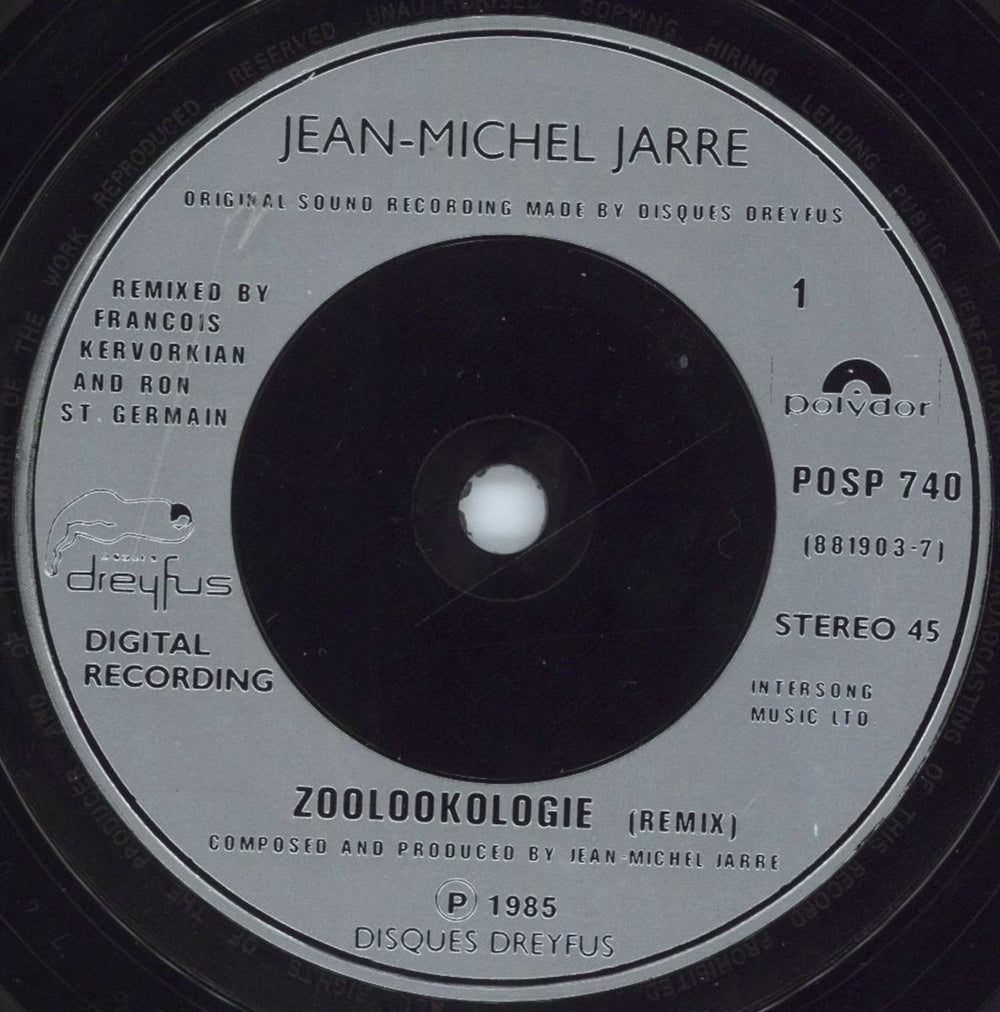 Jean-Michel Jarre Zoolookologie UK 7" vinyl single (7 inch record / 45) JMJ07ZO34657