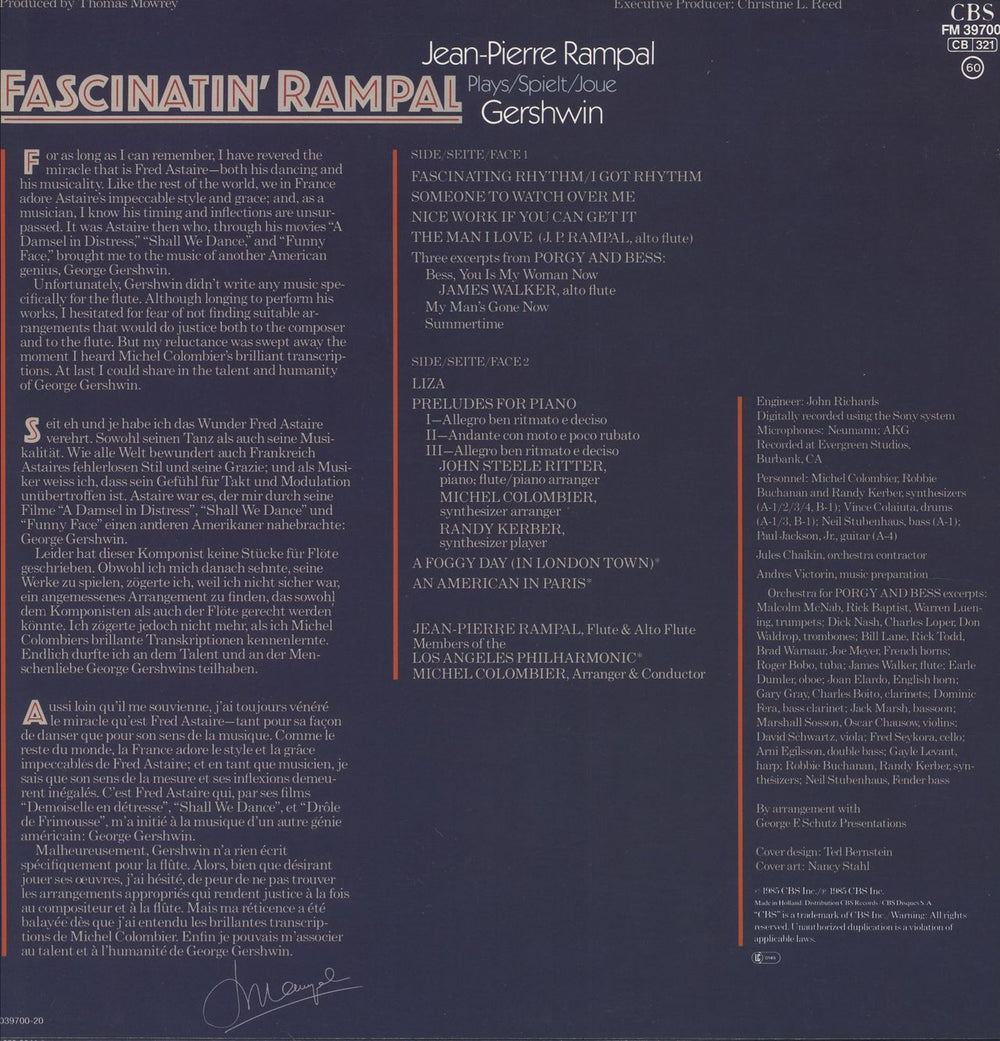 Jean-Pierre Rampal Fascinatin' Rampal Dutch vinyl LP album (LP record) K6ALPFA748128