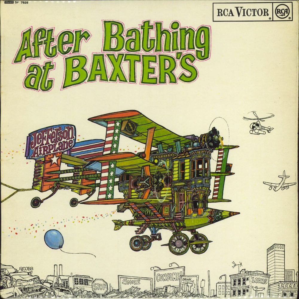 Jefferson Airplane After Bathing At Baxter's - 1st - Red spot UK vinyl LP album (LP record) SF7926