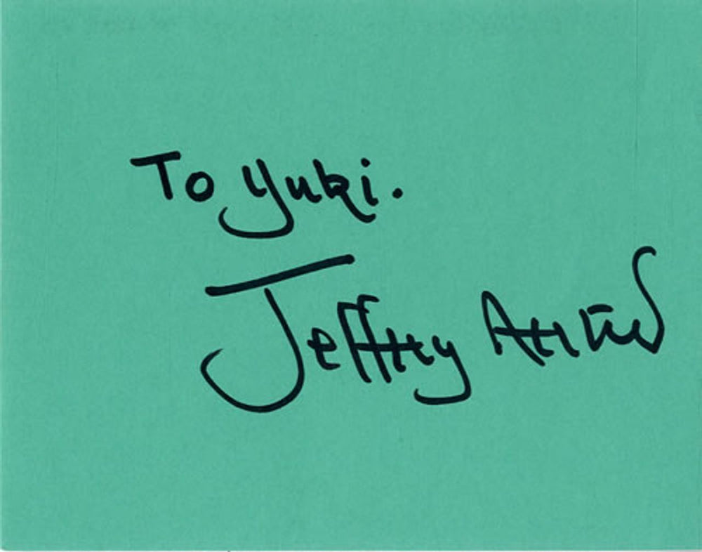 Jeffrey Archer Page From An Autograph Book UK memorabilia AUTOGRAPH