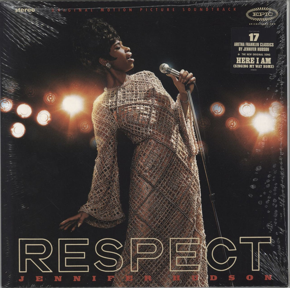 Jennifer Hudson Respect + Hype Sticker UK vinyl LP album (LP record) 19439824931