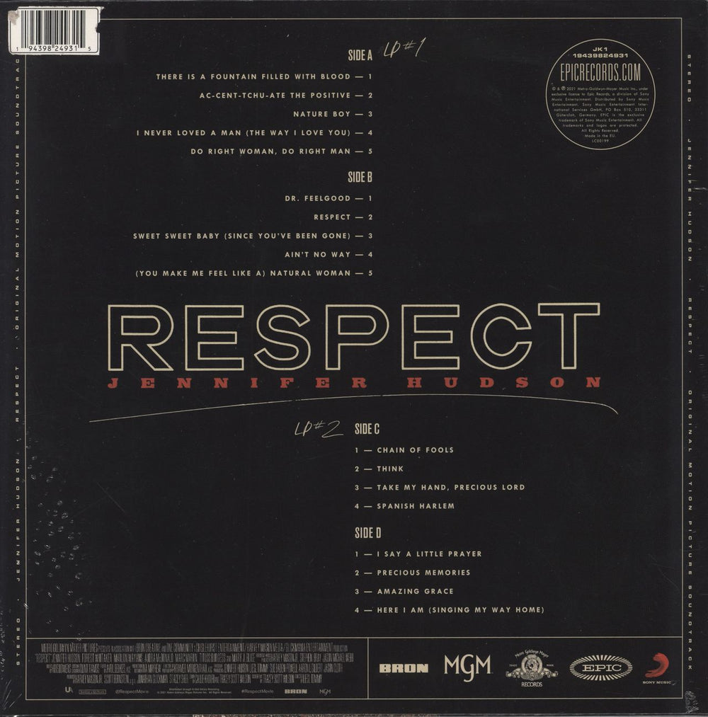 Jennifer Hudson Respect + Hype Sticker UK vinyl LP album (LP record) 194398249315