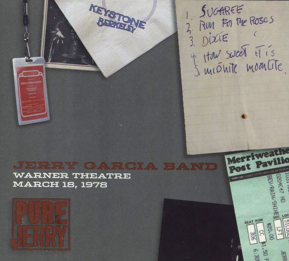 Jerry Garcia Pure Jerry: Warner Theatre, March 18, 1978 US 2 CD album set (Double CD) JGCD-0006