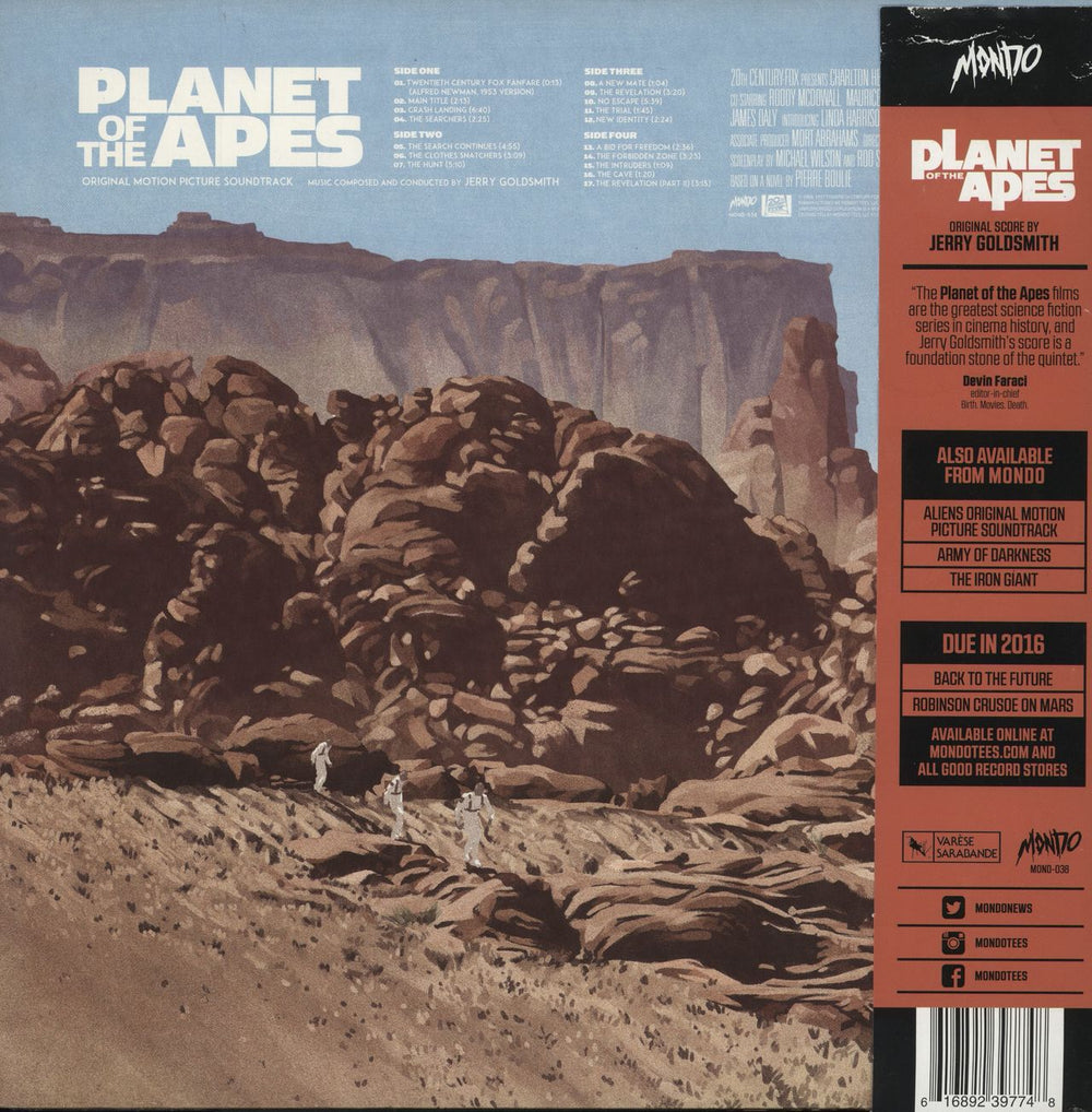 Jerry Goldsmith Planet Of The Apes - 180gm Purple/Black Split & Green/Black Split Vinyl US vinyl LP album (LP record) 616892397748