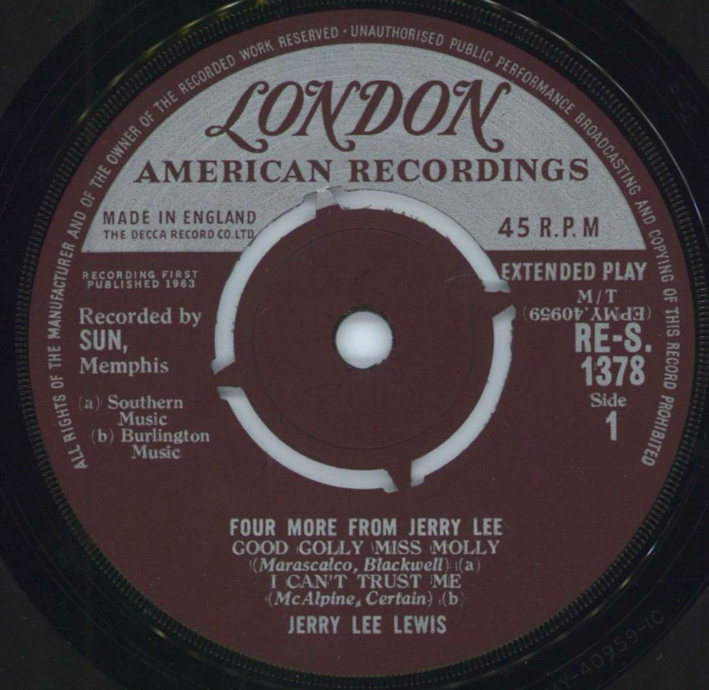 Jerry Lee Lewis 4 More From Jerry Lee EP UK 7" vinyl single (7 inch record / 45) JLL07MO366607