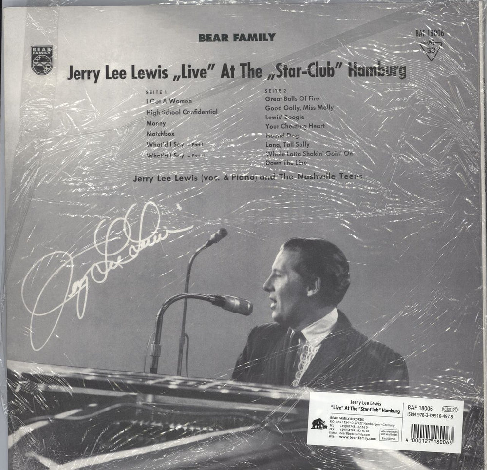 Jerry Lee Lewis Live At The Star Club Hamburg - 180gm German vinyl LP album (LP record) 4000127180063