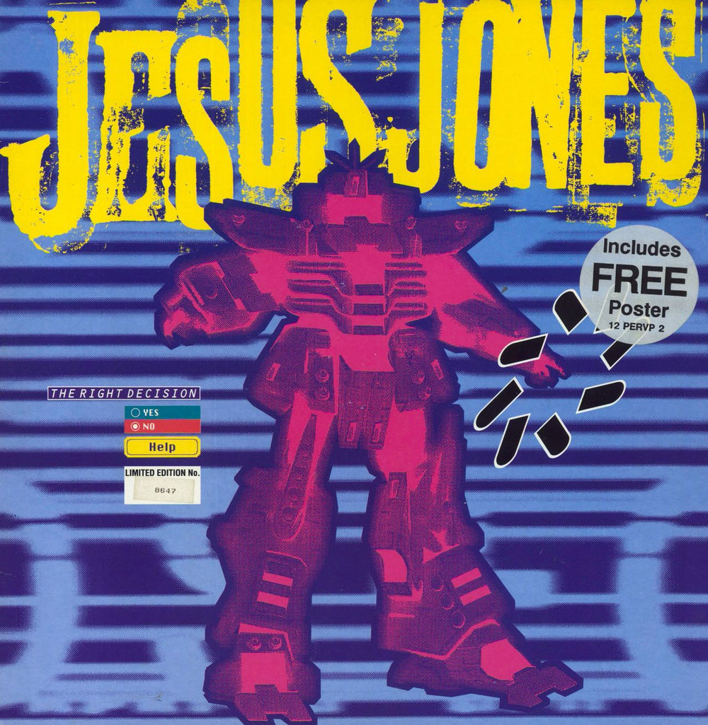 Jesus Jones The Right Decision - Numbered Sleeve UK 12" vinyl single (12 inch record / Maxi-single) 12PERVP2