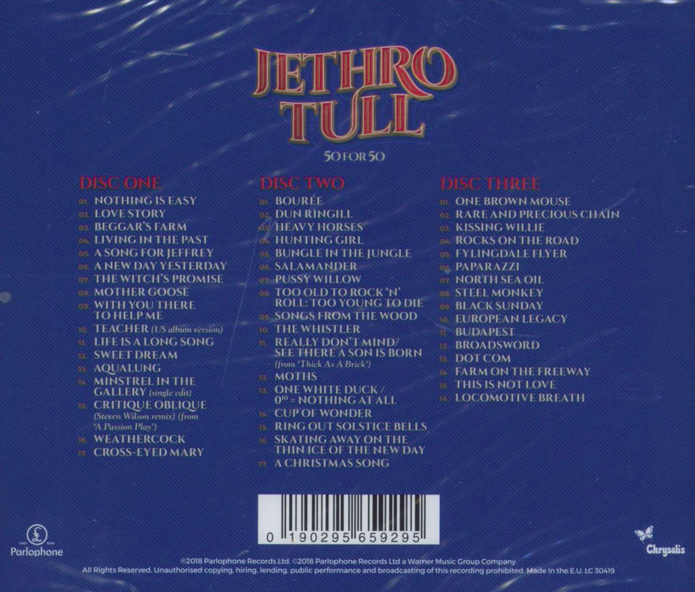 Jethro Tull 50 For 50 - Sealed UK 3-CD album set (Triple CD) 190295659295