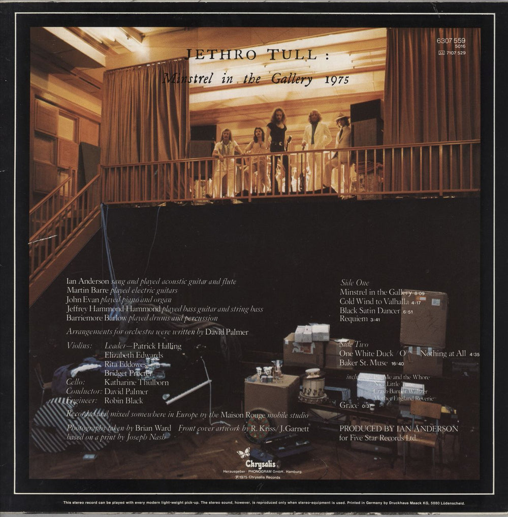 Jethro Tull Minstrel In The Gallery German vinyl LP album (LP record)