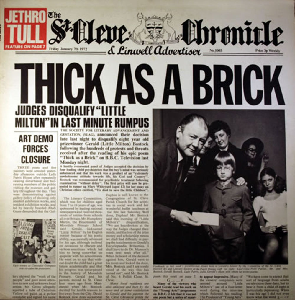 Jethro Tull Thick As A Brick - 1st UK vinyl LP album (LP record) CHR1003