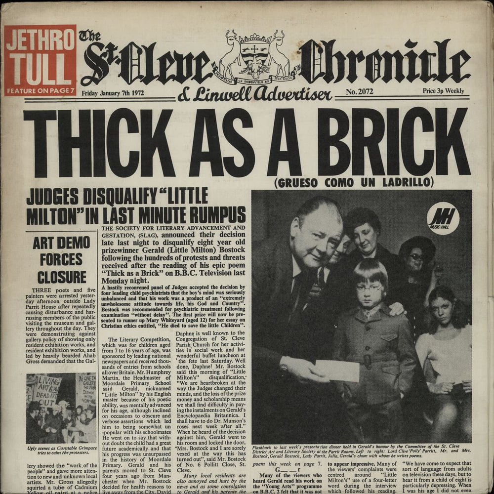 Jethro Tull Thick As A Brick (Grueso Como Un Ladrillo) Argentinean vinyl LP album (LP record) 14.014