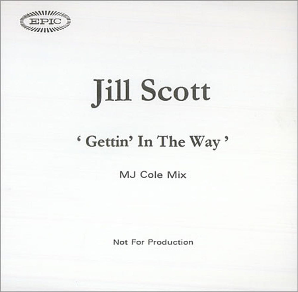 Jill Scott Gettin' In The Way UK CD-R acetate CD-R ACETATE