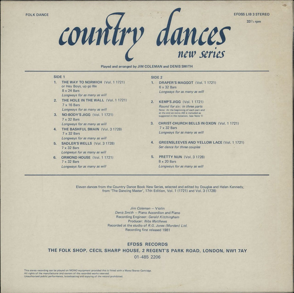 Jim Coleman Country Dances: New Series UK vinyl LP album (LP record)