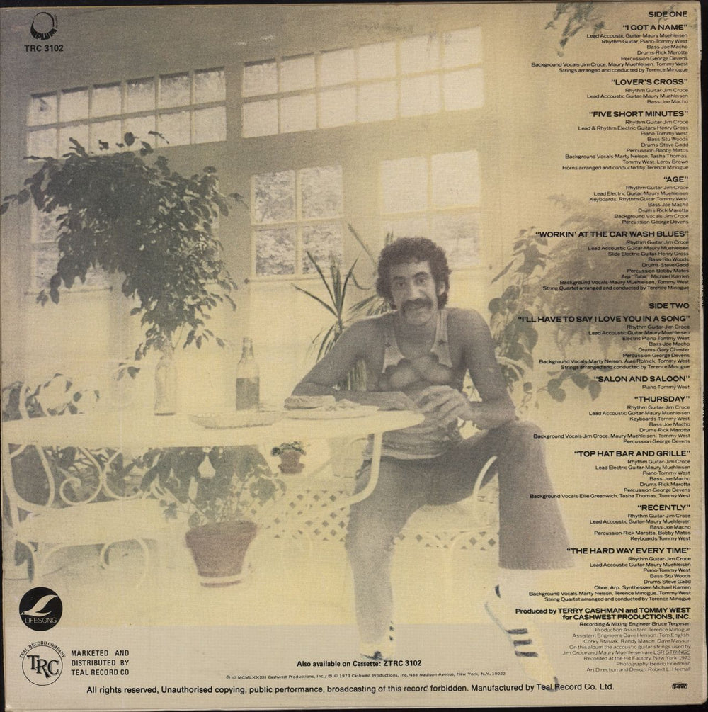 Jim Croce I Got A Name South African vinyl LP album (LP record)