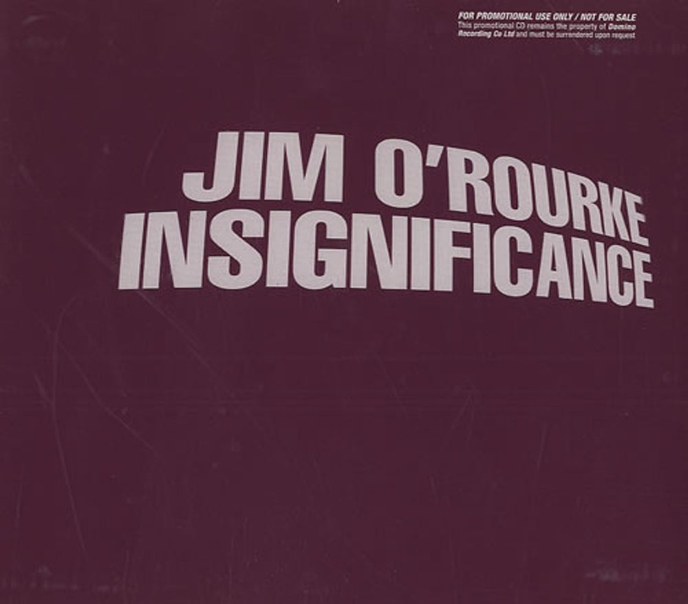 Jim O'Rouke Insignificance UK Promo CD single (CD5 / 5") WIGCD104P