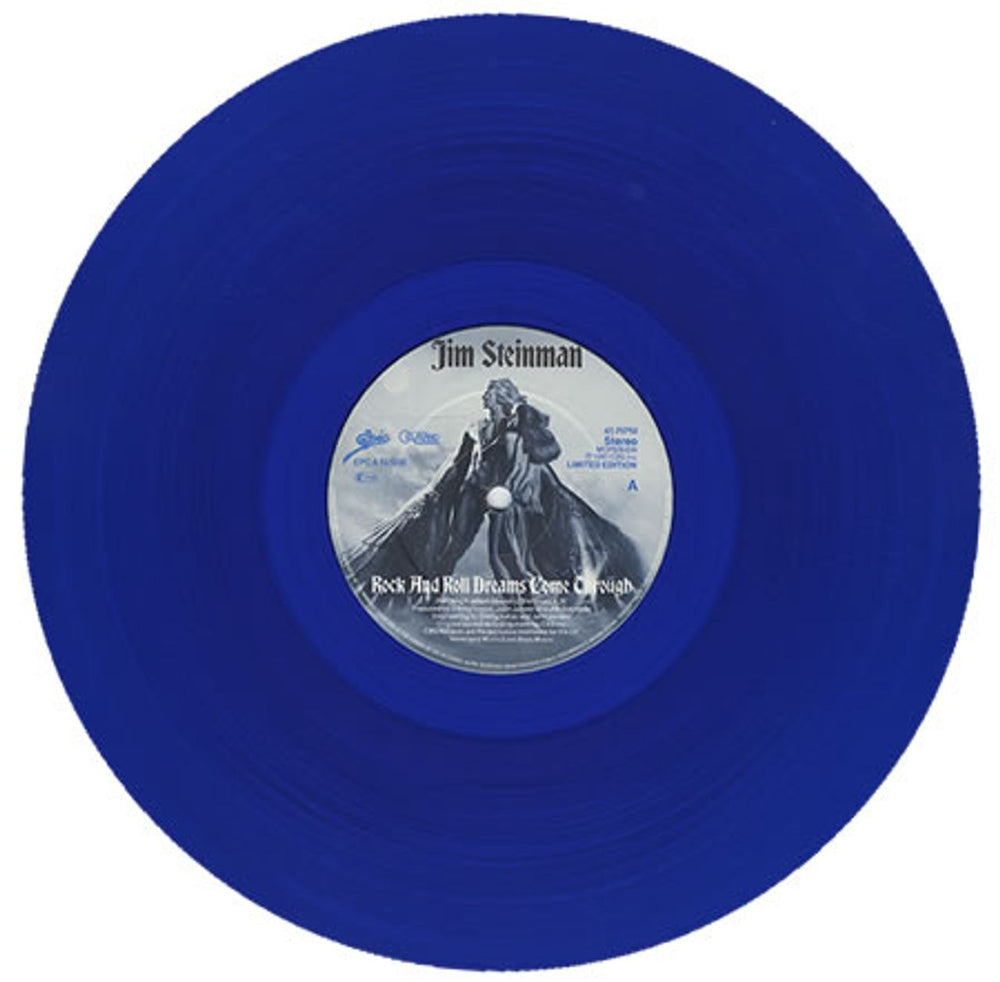 Jim Steinman Rock And Roll Dreams Come Through - Blue Vinyl UK 12" vinyl single (12 inch record / Maxi-single) A131236