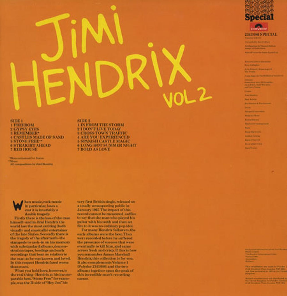 Jimi Hendrix Jimi Hendrix Vol 2 UK vinyl LP album (LP record) HENLPJI157963