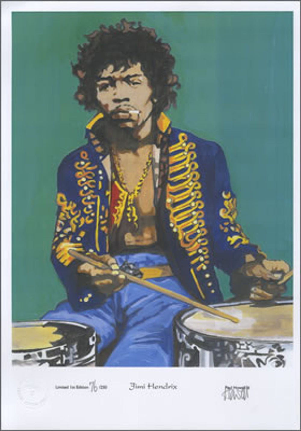 Jimi Hendrix Limited Edition Print - 250 Only UK artwork PRINT