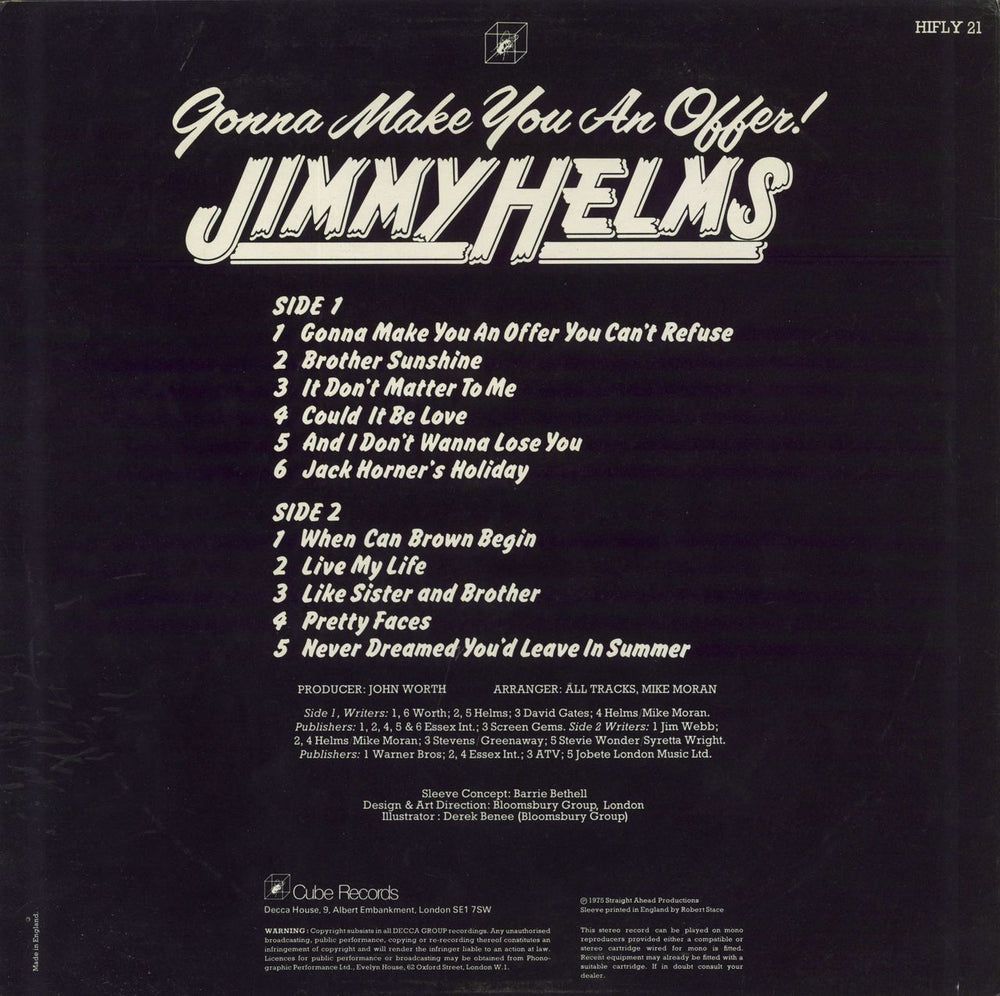 Jimmy Helms Gonna Make You An Offer You Can't Refuse UK vinyl LP album (LP record)