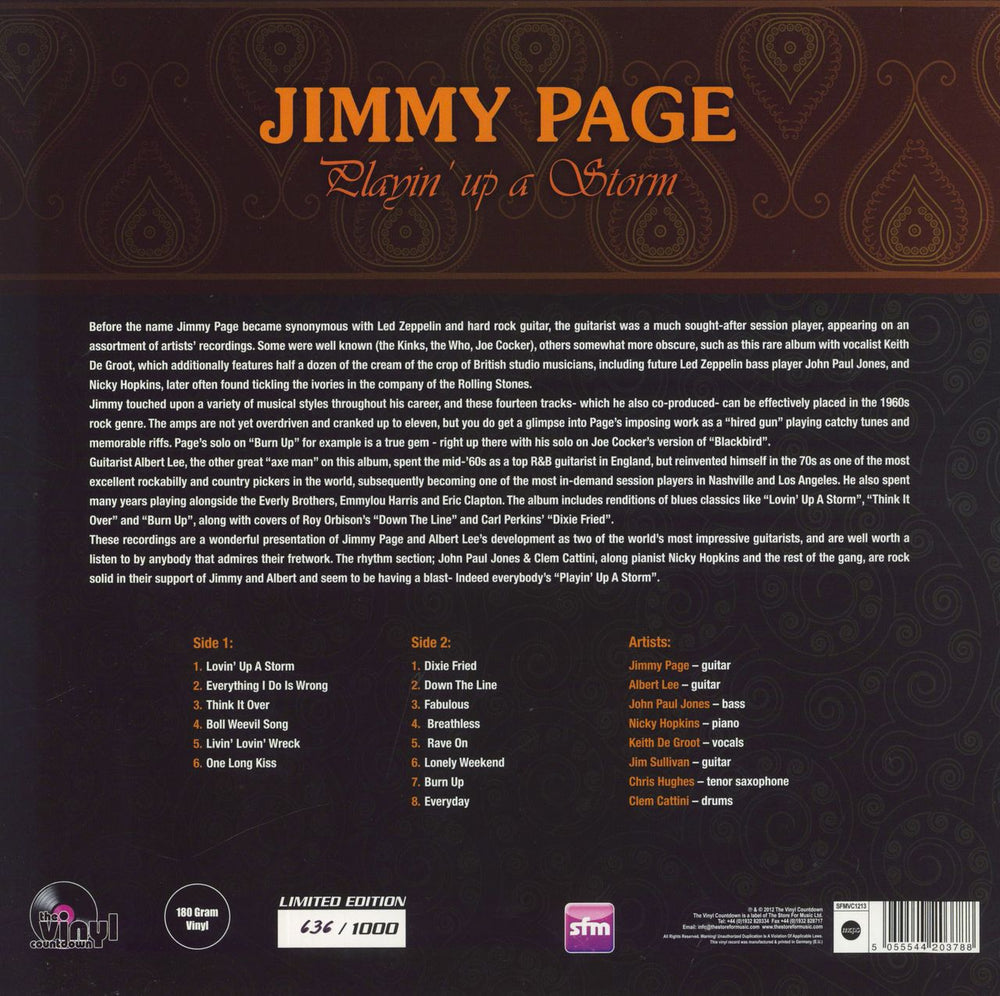 Jimmy Page Playin' Up A Storm UK vinyl LP album (LP record) 5055544203788