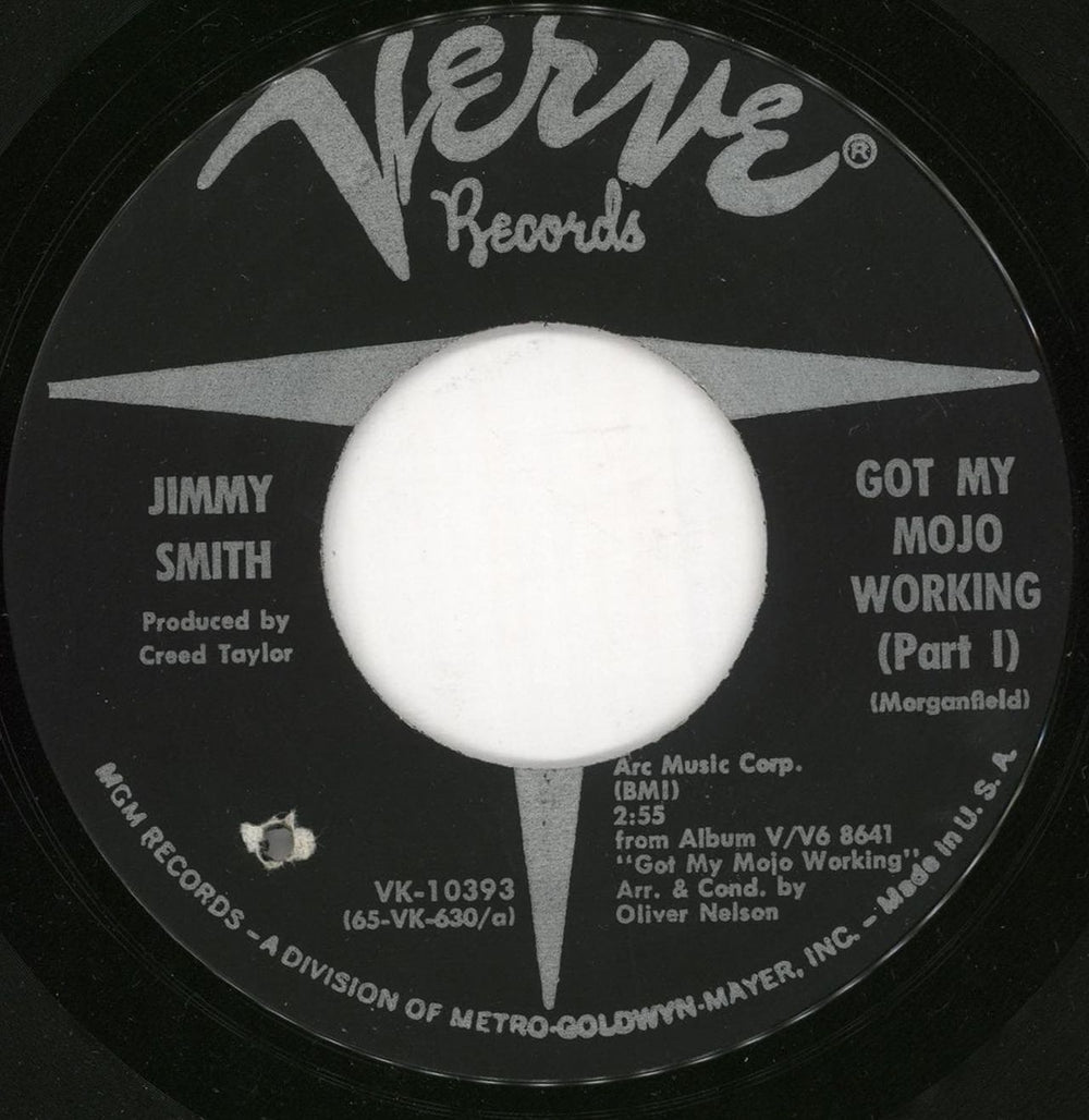 Jimmy Smith (Jazz Organ) Got My Mojo Working US 7" vinyl single (7 inch record / 45) VK-10393