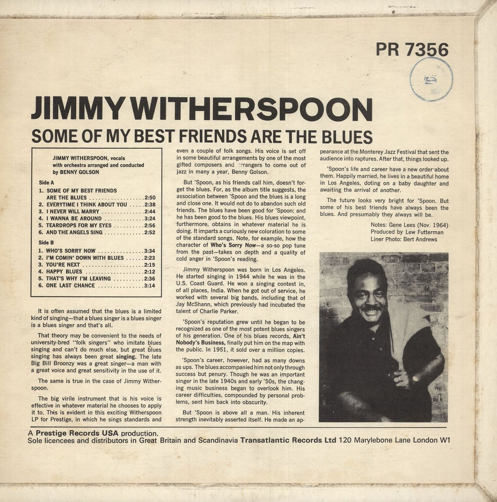 Jimmy Witherspoon Some Of My Best Friends Are The Blues UK vinyl LP album (LP record)