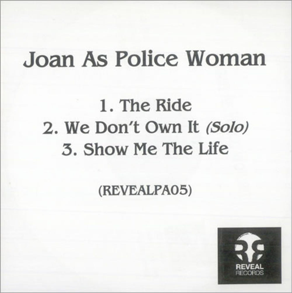 Joan As Police Woman The Ride UK Promo CD-R acetate CD-R ACETATE