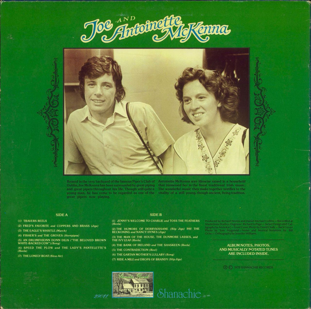 Joe & Antoinette McKenna Traditional Music Of Ireland - Irish Pipes And Harp US vinyl LP album (LP record)