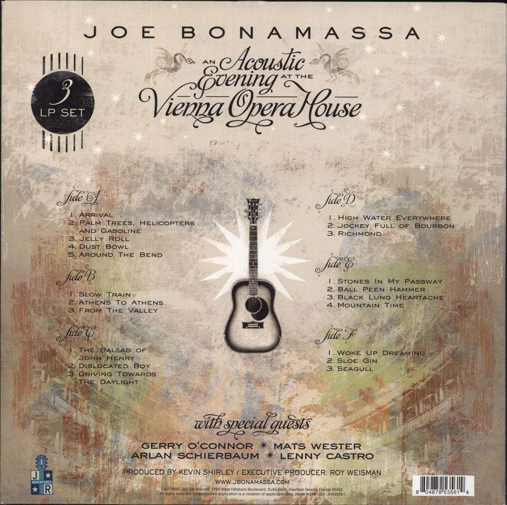 Joe Bonamassa An Acoustic Evening At The Vienna Opera House - Autographed US 3-LP vinyl record set (Triple LP Album)