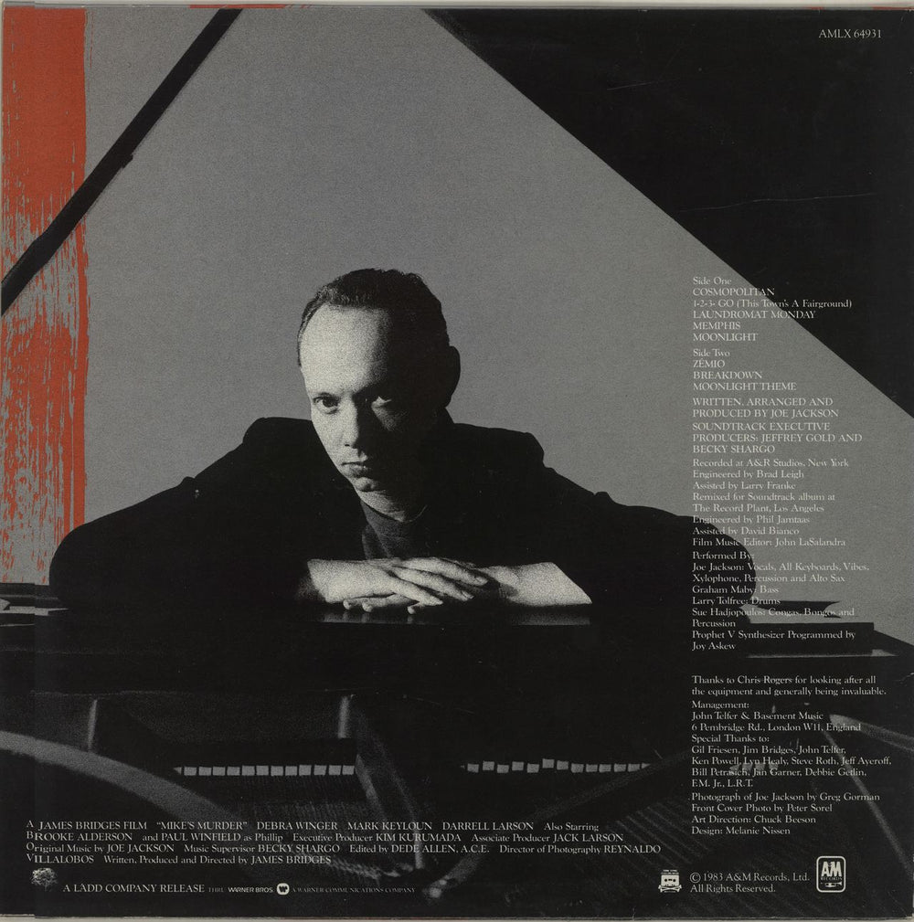 Joe Jackson Mike's Murder - Stickered sleeve UK vinyl LP album (LP record) JOJLPMI686070