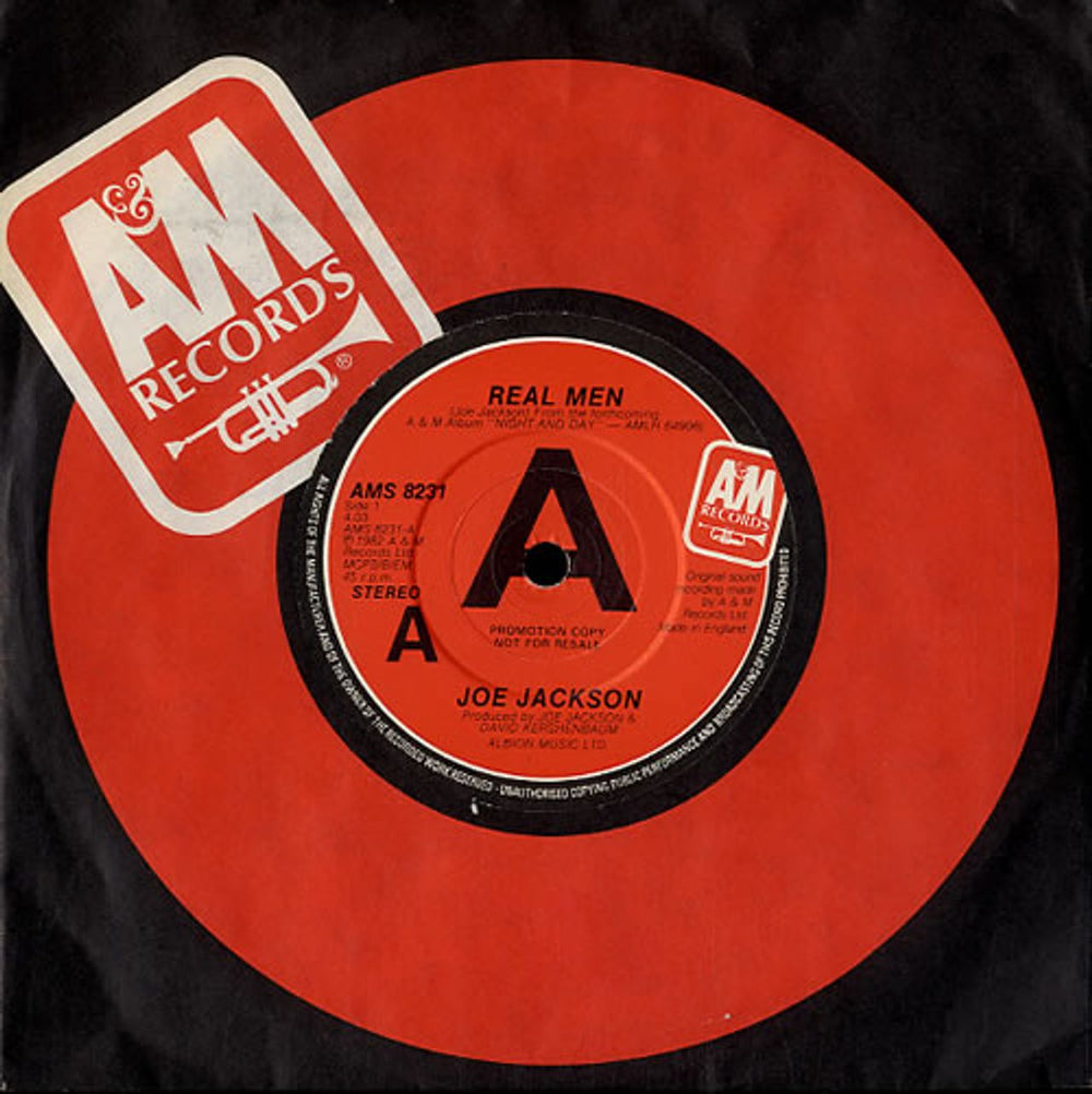 Joe Jackson Real Men UK Promo 7" vinyl single (7 inch record / 45) AMS8231