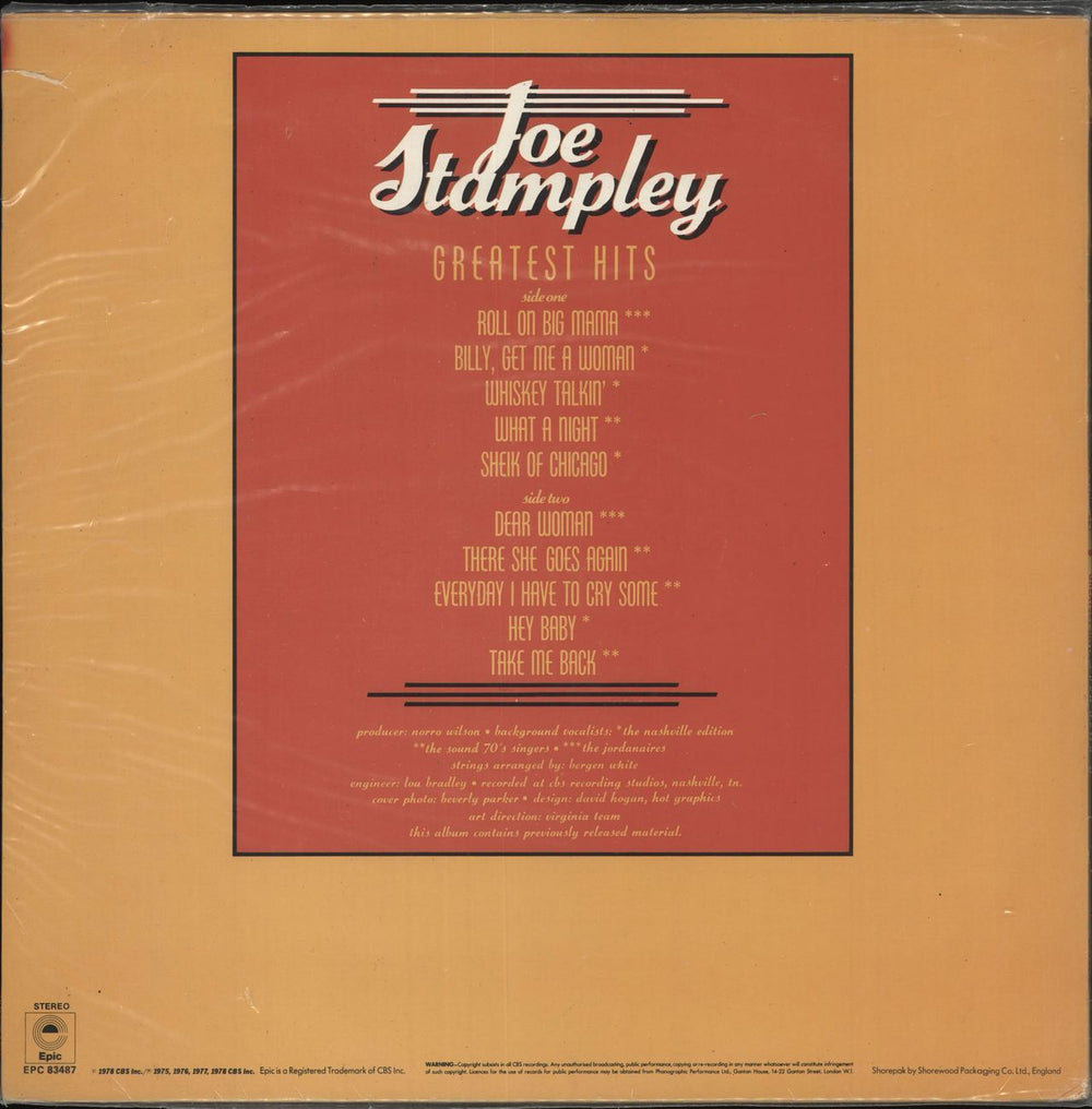 Joe Stampley Greatest Hits UK vinyl LP album (LP record)