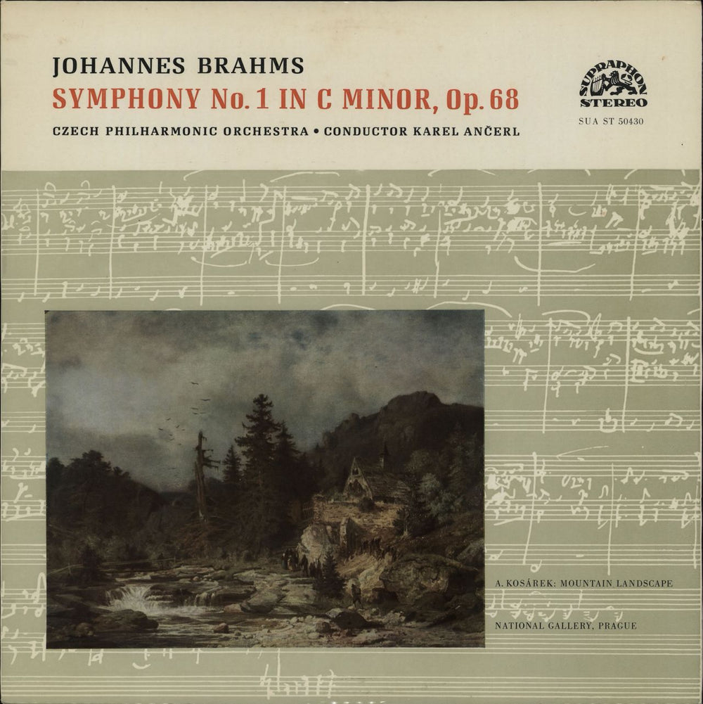 Johannes Brahms Symphony No. 1 in C Minor, Op.68 Czech vinyl LP album (LP record) SUAST50430
