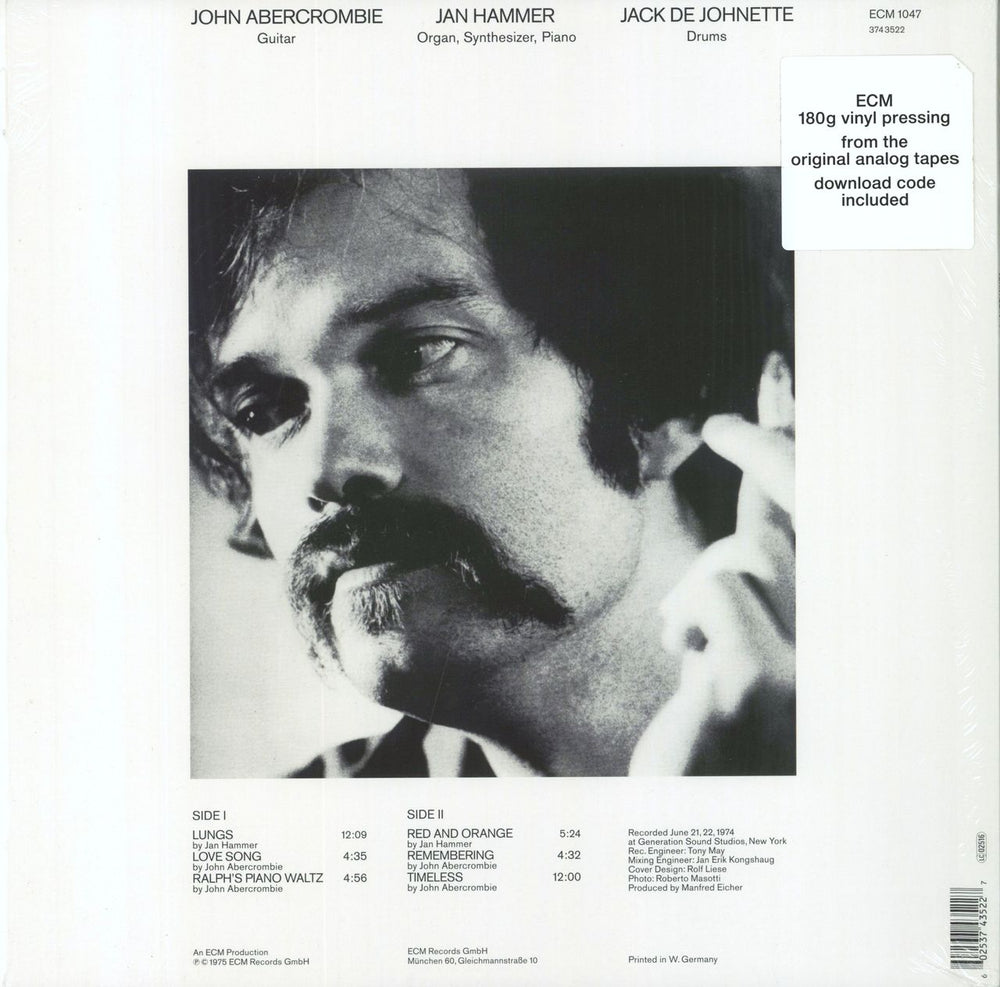 John Abercrombie Timeless - 180gm Vinyl German vinyl LP album (LP record) 602537435227