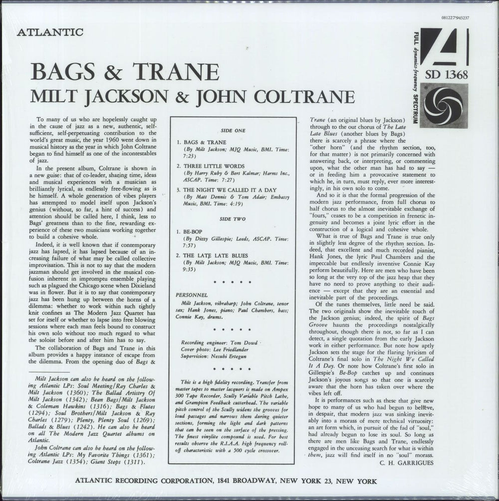 John Coltrane Bags & Trane - 180gm German vinyl LP album (LP record) 081227368517