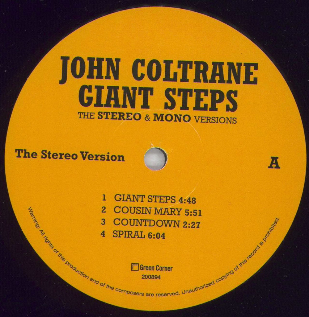 John Coltrane Giant Steps (The Stereo & Mono Versions) - 180g UK 2-LP vinyl record set (Double LP Album) JCO2LGI832218