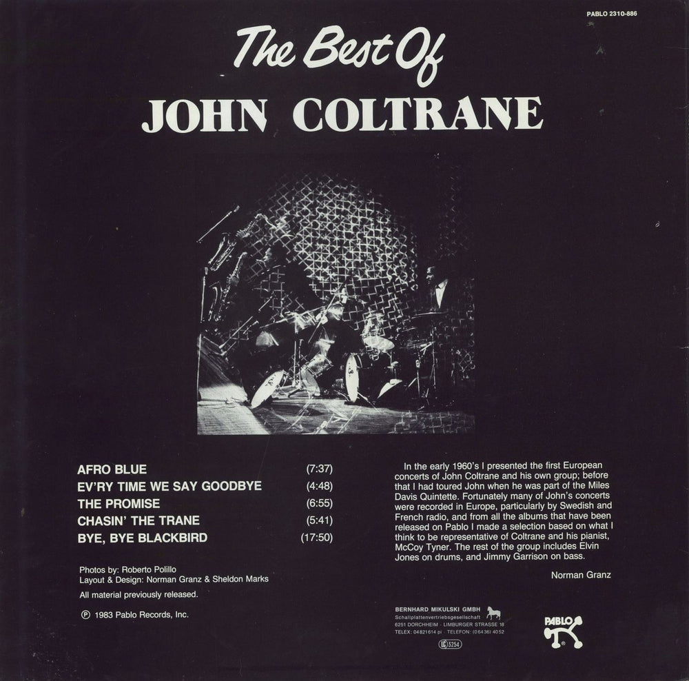 John Coltrane The Best Of John Coltrane German vinyl LP album (LP record)