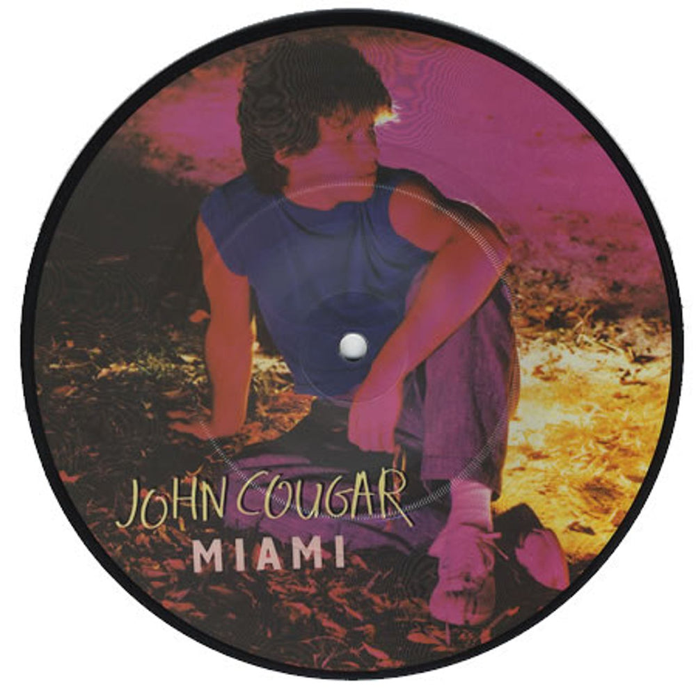 John Cougar Mellencamp Miami UK 7" vinyl picture disc (7 inch picture disc single) RIVA20P