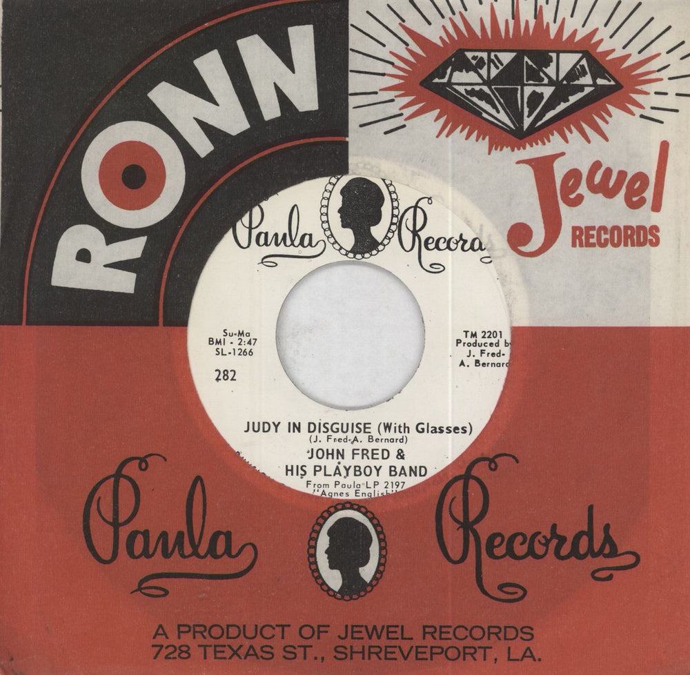 John Fred & His Playboy Band Judy In Disguise (With Glasses) US 7" vinyl single (7 inch record / 45) 282