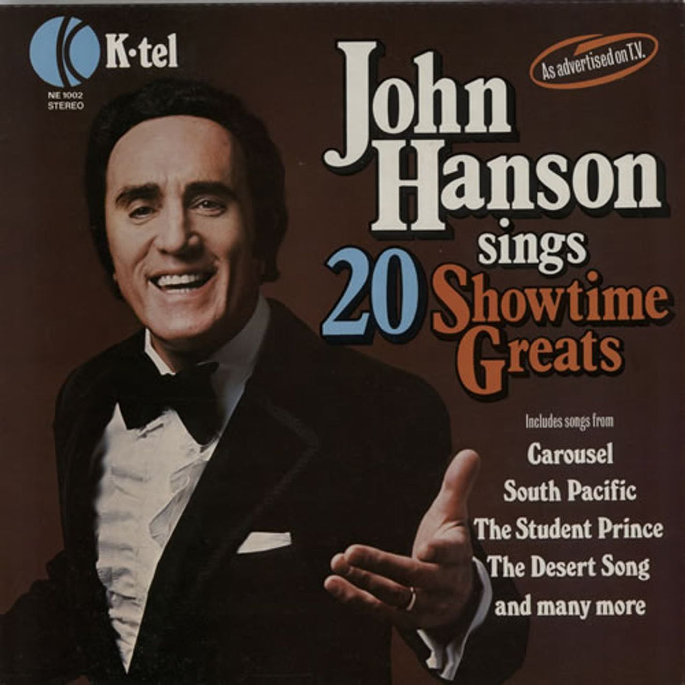 John Hanson Sings 20 Showtime Greats UK vinyl LP album (LP record) NE1002